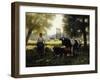 A Milkmaid with her Cows on a Summer Day-Julien Dupre-Framed Giclee Print