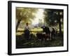 A Milkmaid with her Cows on a Summer Day-Julien Dupre-Framed Giclee Print