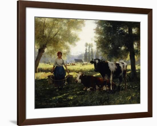 A Milkmaid with Her Cows on a Summer Day-Julien Dupr?-Framed Giclee Print