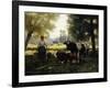 A Milkmaid with Her Cows on a Summer Day-Julien Dupr?-Framed Giclee Print