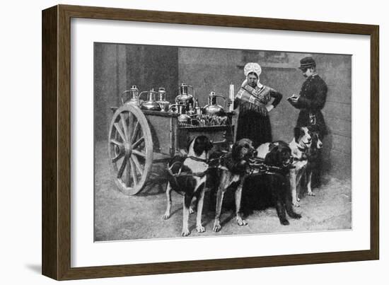 A Milkwoman with a Government Inspector, Belgium, 1922-null-Framed Giclee Print