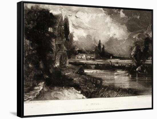 A Mill, from Various Subjects of Landscape Characteristic of English Scenery-John Constable-Framed Stretched Canvas