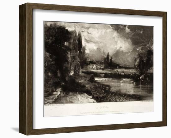 A Mill, from Various Subjects of Landscape Characteristic of English Scenery-John Constable-Framed Giclee Print