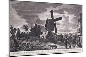 A Mill on Blackheath by Moonlight; Including Figures and a Windmill, Greenwich, London, 1770-John June-Mounted Giclee Print