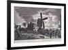 A Mill on Blackheath by Moonlight; Including Figures and a Windmill, Greenwich, London, 1770-John June-Framed Giclee Print