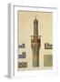 A Minaret and Ceramic Details from the Mosque of the Medrese-I-Shah-Hussein, Isfahan-Pascal Xavier Coste-Framed Giclee Print