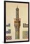 A Minaret and Ceramic Details from the Mosque of the Medrese-I-Shah-Hussein, Isfahan-Pascal Xavier Coste-Framed Giclee Print