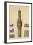 A Minaret and Ceramic Details from the Mosque of the Medrese-I-Shah-Hussein, Isfahan-Pascal Xavier Coste-Framed Giclee Print