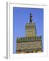 A Minaret with the Early Moon in the Background; Old Medina in Fes, Morocco-Julian Love-Framed Photographic Print