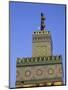 A Minaret with the Early Moon in the Background; Old Medina in Fes, Morocco-Julian Love-Mounted Premium Photographic Print