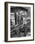 A Miner Standing with a Mule at the Rock House Coal Co. Mine-null-Framed Photographic Print