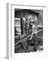 A Miner Standing with a Mule at the Rock House Coal Co. Mine-null-Framed Photographic Print