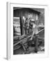 A Miner Standing with a Mule at the Rock House Coal Co. Mine-null-Framed Photographic Print