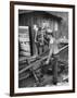 A Miner Standing with a Mule at the Rock House Coal Co. Mine-null-Framed Photographic Print