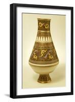 A Minton Porcelain Baluster Vase Painted in Green, Yellow, Blue, Terracotta and Black Enamels-Christopher Dresser-Framed Giclee Print