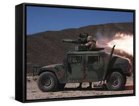 A Missileman Firing a BGM-71 TOW Missile Atop a Humvee-Stocktrek Images-Framed Stretched Canvas