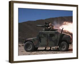 A Missileman Firing a BGM-71 TOW Missile Atop a Humvee-Stocktrek Images-Framed Photographic Print