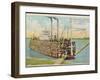 A Mississippi River Steamer Fully Laden with Bales of Cotton, at New Orleans, Louisiana-null-Framed Photographic Print