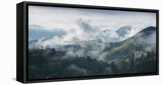 A Mist-Covered Sao Francisco Xavier Region at Sunrise-Alex Saberi-Framed Stretched Canvas