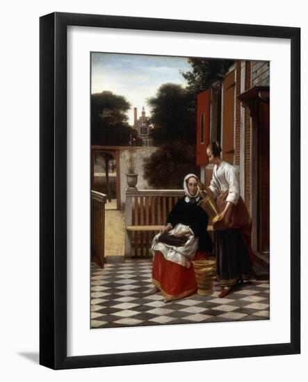 A Mistress and Her Maid, 1660-Pieter de Hooch-Framed Giclee Print