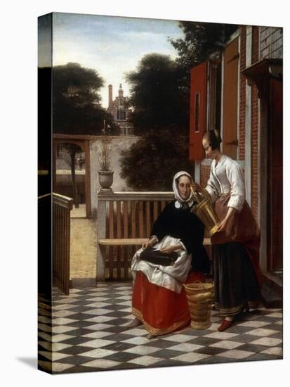 A Mistress and Her Maid, 1660-Pieter de Hooch-Stretched Canvas