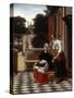 A Mistress and Her Maid, 1660-Pieter de Hooch-Stretched Canvas