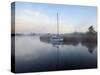 A Misty Morning in the Norfolk Broads at Horsey Mere, Norfolk, England, United Kingdom, Europe-Jon Gibbs-Stretched Canvas