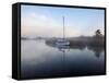 A Misty Morning in the Norfolk Broads at Horsey Mere, Norfolk, England, United Kingdom, Europe-Jon Gibbs-Framed Stretched Canvas