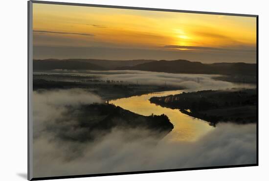 A Misty Morning View Looking Down the River Tay in Autumn, Kinnoull Hill Woodland Park, Scotland-Fergus Gill-Mounted Photographic Print