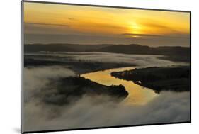 A Misty Morning View Looking Down the River Tay in Autumn, Kinnoull Hill Woodland Park, Scotland-Fergus Gill-Mounted Photographic Print