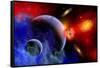 A Mixture of Colorful Stars, Planets, Nebulae and Galaxies-null-Framed Stretched Canvas