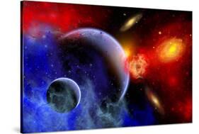 A Mixture of Colorful Stars, Planets, Nebulae and Galaxies-null-Stretched Canvas