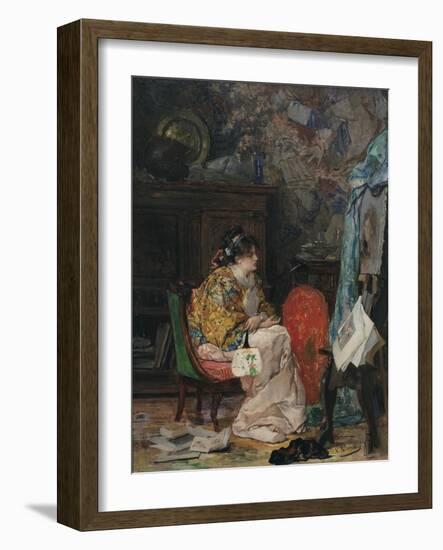 A Model in the Artist's Studio-Vicente Palmaroli y Gónzalez-Framed Giclee Print