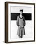 A Model Poses in a High-fashion Dress-null-Framed Photographic Print