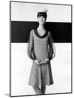 A Model Poses in a High-fashion Dress-null-Mounted Photographic Print