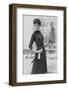 A Model Wearing a Carosa Dress Made of Fabric by the Alfredo Pria Wool Factory and Umbrella by Aimo-null-Framed Photographic Print