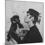 A Model Wearing a Hat Trimmed with Feathers-null-Mounted Giclee Print