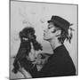 A Model Wearing a Hat Trimmed with Feathers-null-Mounted Giclee Print