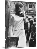 A Model Wearing a White Piquet Dress-null-Mounted Photographic Print