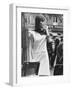 A Model Wearing a White Piquet Dress-null-Framed Photographic Print