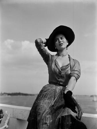 A Model Wearing Christian Dior Fashions in Venice, 3Rd June 1951