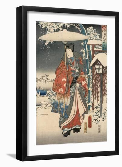 A Modern Version of the Tale of Genji in Snow Scenes-null-Framed Giclee Print