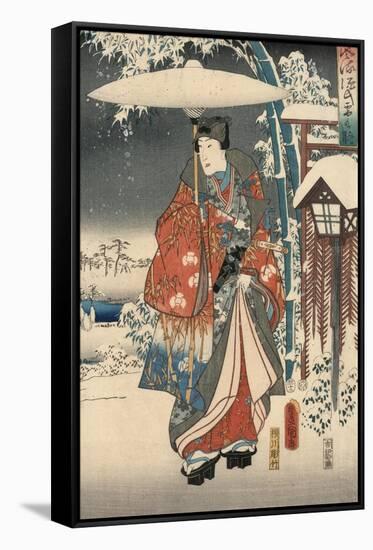 A Modern Version of the Tale of Genji in Snow Scenes-null-Framed Stretched Canvas