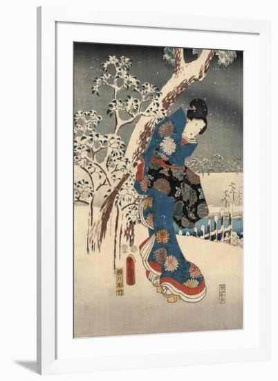 A Modern Version of the Tale of Genji in Snow Scenes-null-Framed Giclee Print