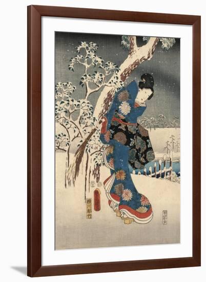 A Modern Version of the Tale of Genji in Snow Scenes-null-Framed Giclee Print