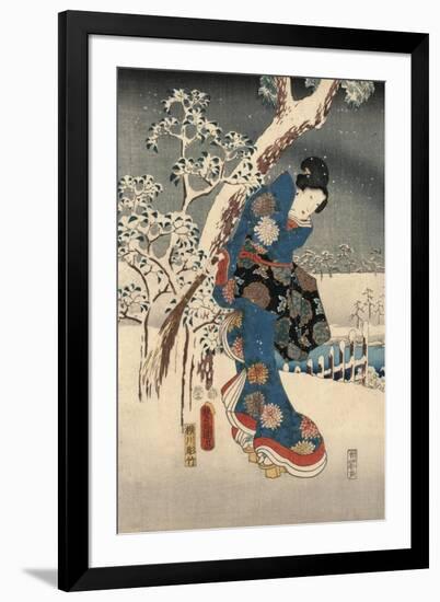 A Modern Version of the Tale of Genji in Snow Scenes-null-Framed Giclee Print