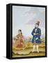 A Moghul Nobleman with His Wife, Tanjore School, circa 1820s-null-Framed Stretched Canvas