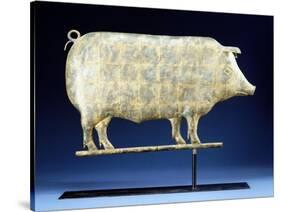 A Molded and Copper Gilded Copper Pig Weathervane, American, 19th Century-null-Stretched Canvas