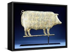 A Molded and Copper Gilded Copper Pig Weathervane, American, 19th Century-null-Framed Stretched Canvas