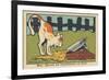 A Mole Knocks over the Cat's Bowl When it Comes out of the Ground.” Good! Another Earthquake.” ,193-Benjamin Rabier-Framed Giclee Print